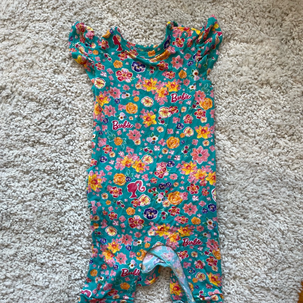 POSH PEANUT x Barbie Floral Baby Outfit